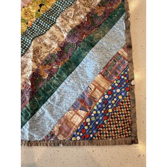 Handmade Hand Stitched Patchwork Lap Throw Baby Blanket - Picture 4 of 11
